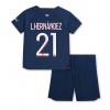 Camisa de time de futebol Paris Saint-Germain Lucas Hernandez #21 Replicas 1º Equipamento Infantil 2023-24 Manga Curta (+ Calças curtas)